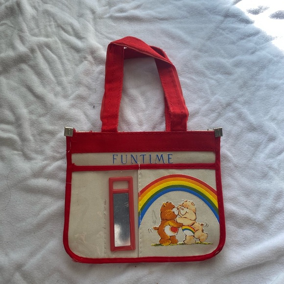 Care Bears Handbags - vintage 1982 Care Bears mini handbag featuring Funshine Bear & Tenderheart